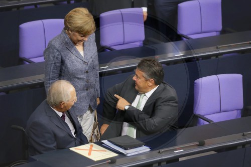 Angela Merkel + Wolfgang Schaeuble + Sigmar Gabriel