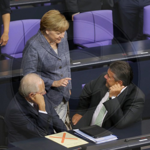 Angela Merkel + Wolfgang Schaeuble + Sigmar Gabriel