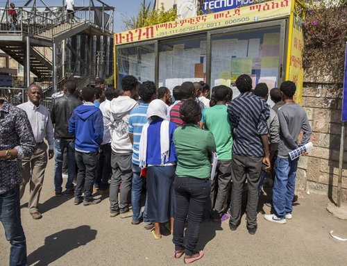 Arbeitssuchende in Addis Abeba