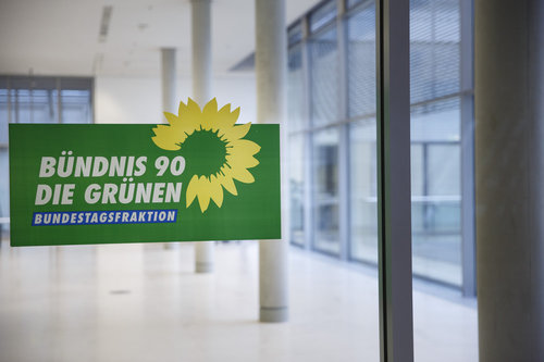 Buendnis 90, Die Gruenen Hinweisschild auf der Fraktionsebene