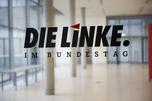 Die Linke Hinweisschild auf der Fraktionsebene