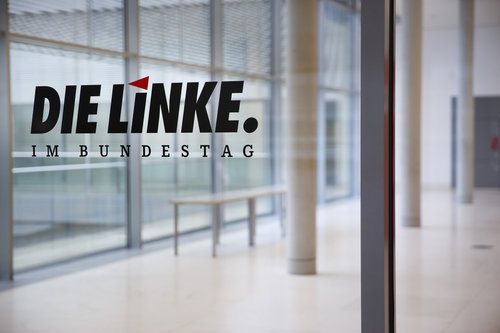 Die Linke Hinweisschild auf der Fraktionsebene