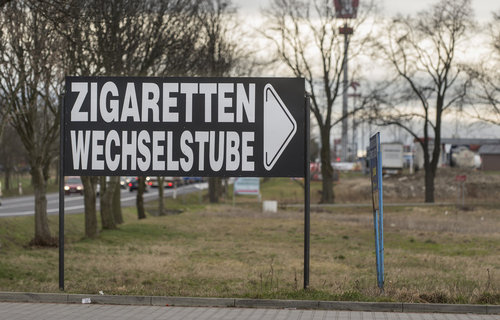 Schild in der Grenzregion Deutschland - Polen
