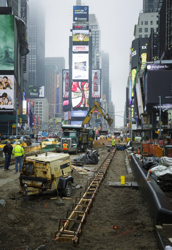 Baustelle auf dem Times Square in New York