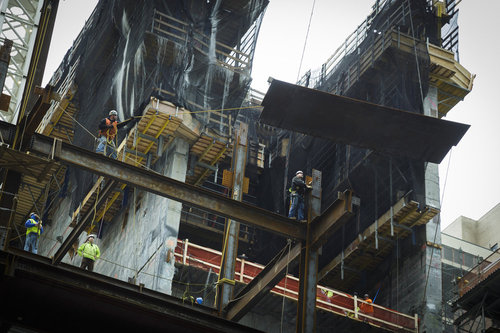 Arbeiter auf einer Baustelle in New York