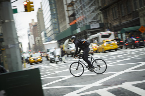 Radfahrer in New York