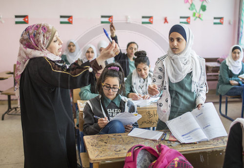 Unterricht in einer Doppelschichtschule in Amman