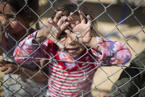 Kinder in einem Fluechtlingscamp in Jordanien