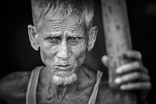 Portrait eines alten Bangladeschi