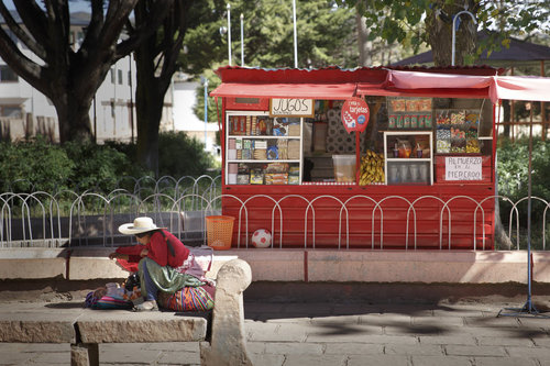 Kiosk in Sacaca, einer Kleinstadt in den Anden