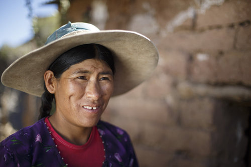 Bevoelkerung in den Anden von Bolivien