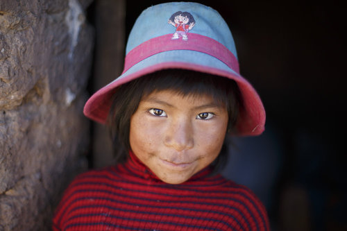 Bevoelkerung in den Anden von Bolivien