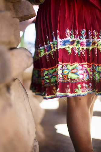 Traditionelle Kleidung in den Anden von Bolivien