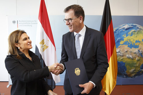 Sahar Nasr, Aegyptische Ministerin und Bundesentwicklungsminister Gerd Mueller