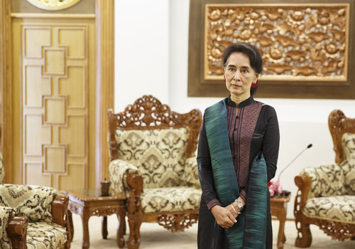 Friedensnobelpreistraegerin und Aussenministerin Aung San Suu Kyi