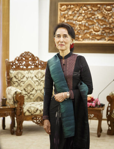 Friedensnobelpreistraegerin und Aussenministerin Aung San Suu Kyi