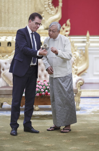 Bundesentwicklungsminister Gerd Mueller, CSU, trifft  Staatspraesident Htin Kyaw