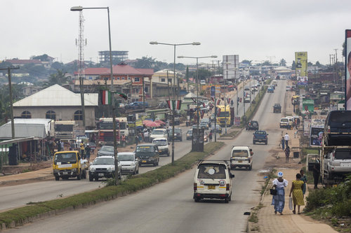 Strassenverkehr in Kumasi, Ghana