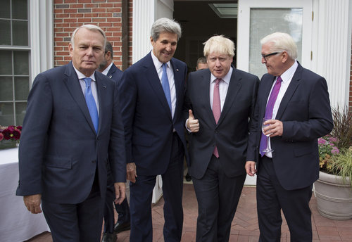 Steinmeier beim Quint-Treffen + EU in Boston.