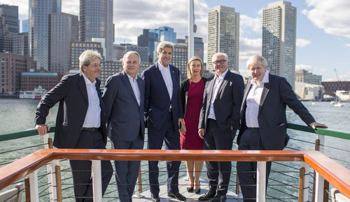 Steinmeier beim Quint-Treffen + EU in Boston.