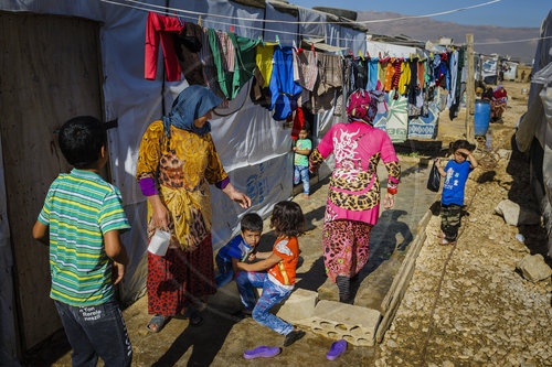 Alltag in einem Fluechtlingscamp in der Bekaa-Ebene