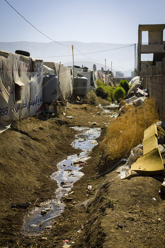 Unterkuenfte in einem Fluechtlingscamp in der Bekaa-Ebene