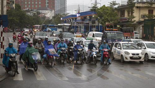 Stadtverkehr in Hanoi, Hauptstadt von Vietnam