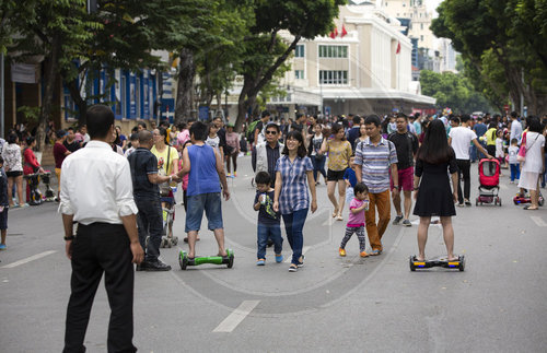 Strassenszene in Hanoi, Hauptstadt von Vietnam