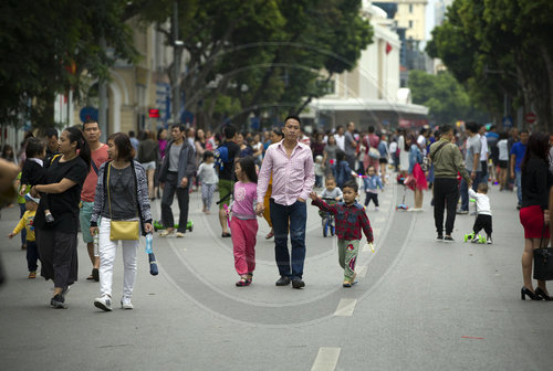 Strassenszene in Hanoi, Hauptstadt von Vietnam