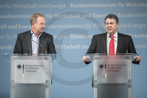 Frank Bsirske und Sigmar Gabriel