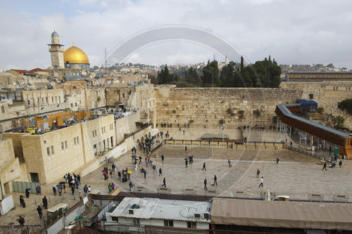 Blick auf die Klagemauer in Jerusalem,