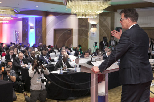 Bundesentwicklungsminister Gerd Mueller, CSU, spricht auf der GABS, German-African-Business-SummIt,  in Kenia