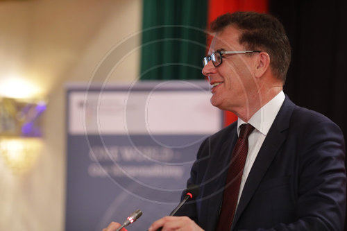 Bundesentwicklungsminister Gerd Mueller, CSU, spricht auf der GABS, German-African-Business-SummIt,  in Kenia