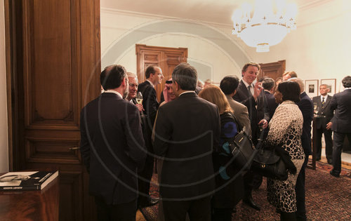 Sigmar Gabriel, SPD, Vizekanzler und Bundesaussenminister beim Abendempfang in der Villa Hammerschmidt