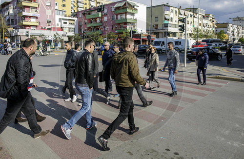 Strassenszene in Tirana