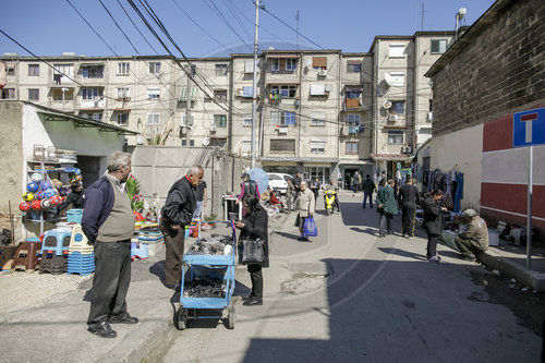 Wohnviertel in Tirana, Hauptstadt von Albanien