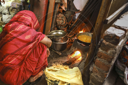 Slumbewohner in Indien