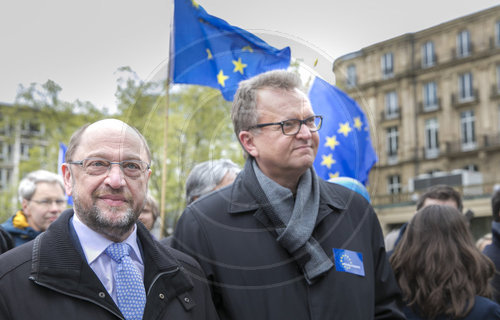 Martin Schulz, SPD, Kanzlerkandidat beim Pulse of Europe in Koeln, 23.04.2017.