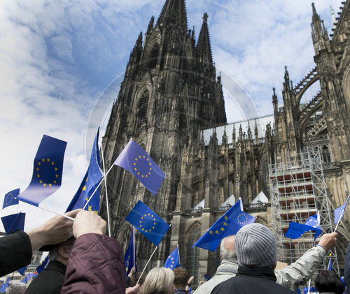 Martin Schulz, SPD, Kanzlerkandidat beim Pulse of Europe in Koeln, 23.04.2017.