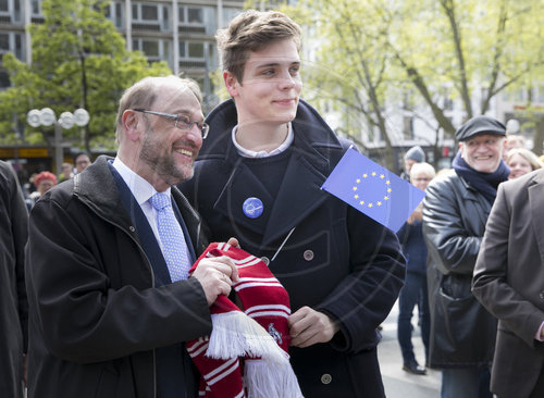 Martin Schulz, SPD, Kanzlerkandidat beim Pulse of Europe in Koeln, 23.04.2017.