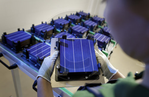 Produktion von Solarmodulen