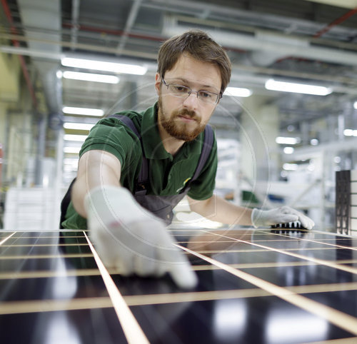 Produktion von Solarmodulen