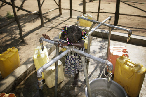 Alltagsszene aus dem Rhino Refugee Camp Settlement