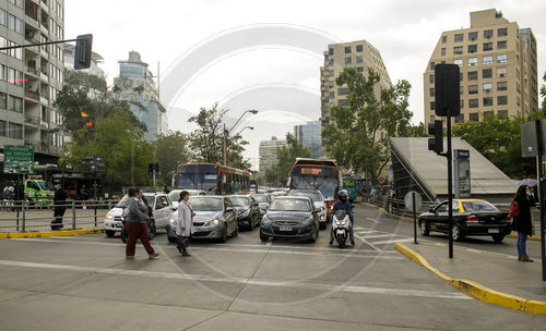 Stadtverkehr in Santiago de Chile, Hauptstadt von Chile
