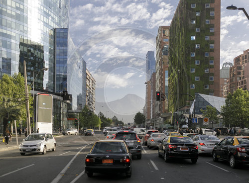 Strassenszene in Santiago de Chile, Hauptstadt von Chile