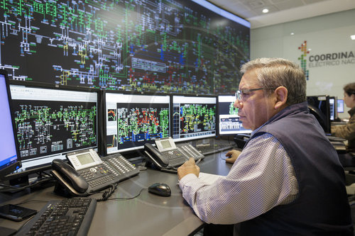 Leitstelle der Coordinador Electrico Nacional in Chile