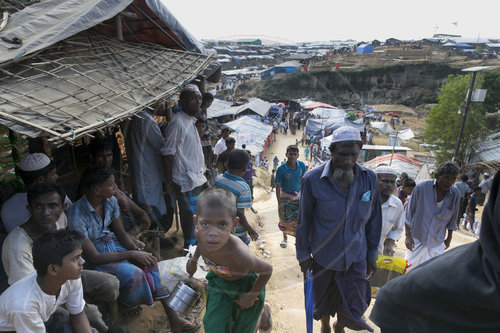Fluechtlingslager Kutupalong, in dem Rohynga , die aus Myanmar vertrieben wurden, leben.