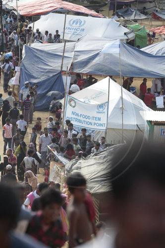 Fluechtlingslager Kutupalong, in dem Rohynga , die aus Myanmar vertrieben wurden, leben,