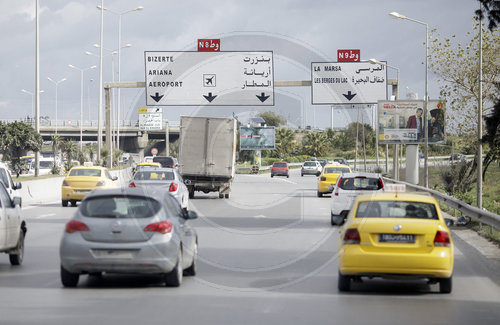 Stadtverkehr in Tunis. Hauptstadt von Tunesien