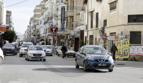 Stadtverkehr in Tunis, Hauptstadt von Tunesien